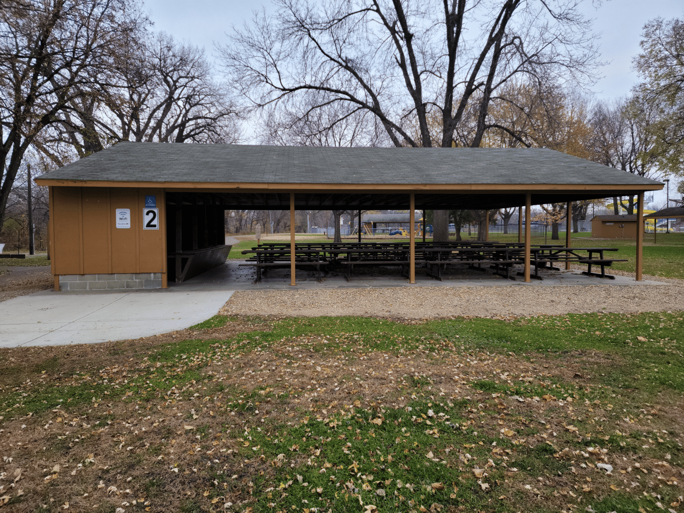 riverside park shelter 2 covered outdoor pavilion with multiple picnic tables