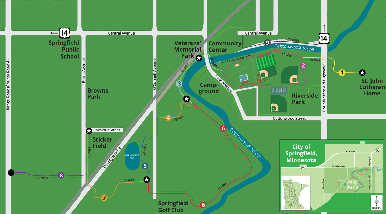 springfield, minnesota community trail infographic
